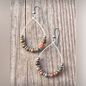 Beaded Hoop Earrings S1267